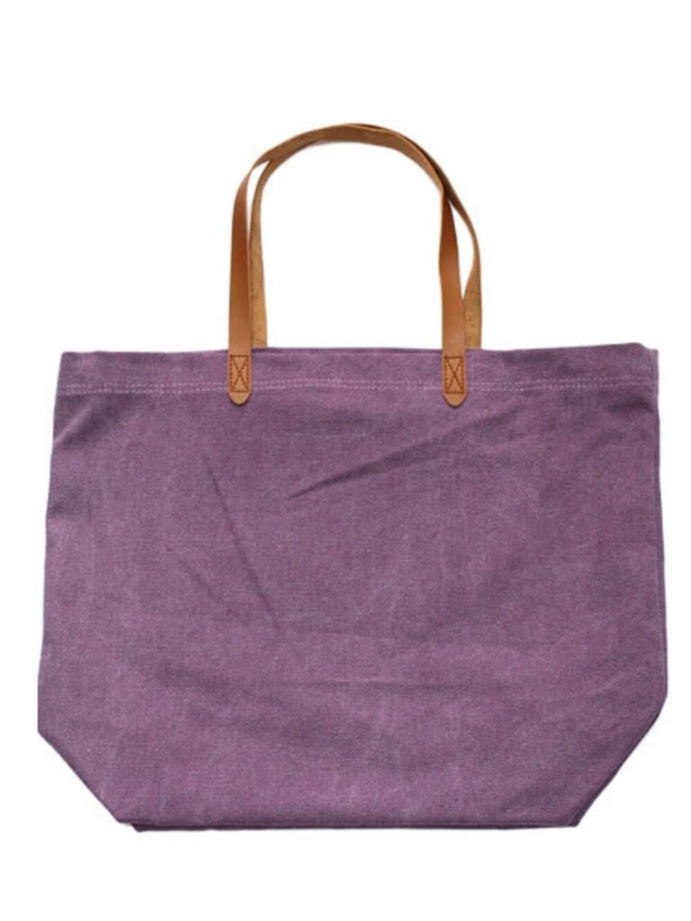 Cotton Tote Bag with Faux Leather Handles